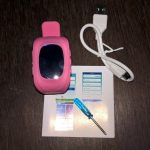 Pink Watch, USB Cable, Screwdriver, & Manual